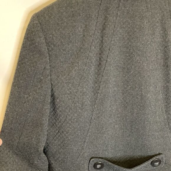 Atelier Charcoal Gray Textured Polyester Blend Blazer Suit Jacket Size 6 - Picture 12 of 13